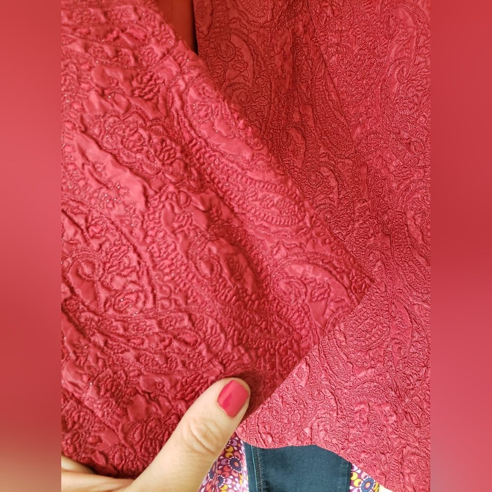 Nwot Ruby Glittered Texture Rouge Blazer - image 5